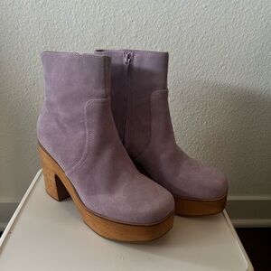 Charlotte Stone Paz Lilac Suede Platform Boots